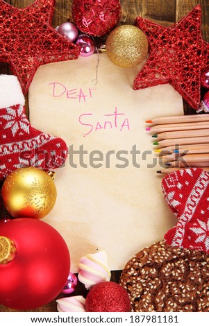 Letter to Santa Claus close-up