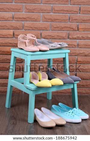 Shoe shelf with women shoes