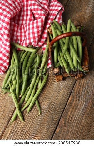 French beans on table close-up