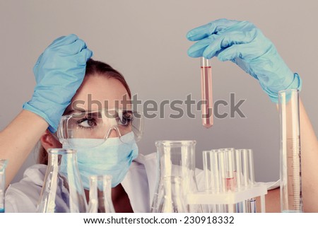 Laboratory assistant making medical test in laboratory