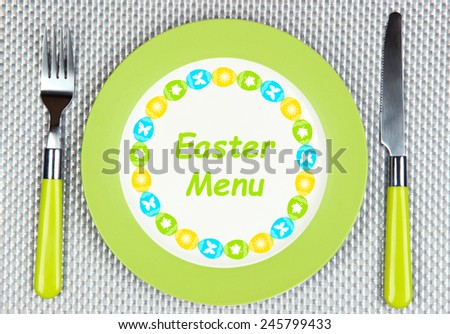 Plate with text \