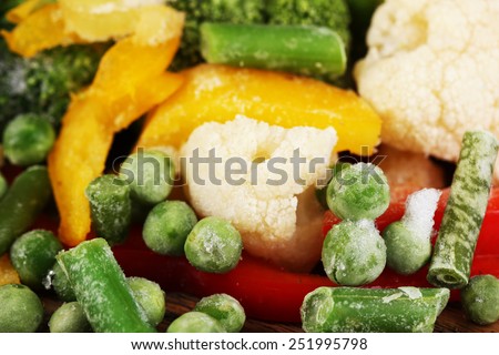 Frozen vegetables background