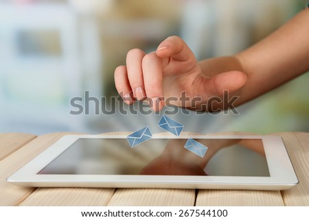 Woman checking email