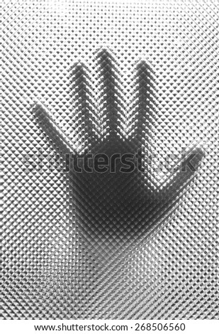 Silhouette of hand, close up