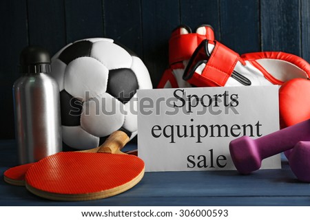 Sport goods for sale, isolated on white