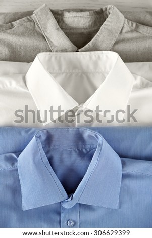 Business shirts, close up