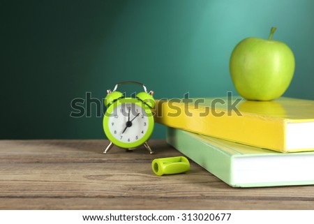 Back to school template on green chalkboard background