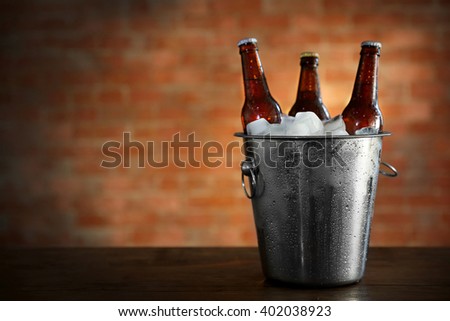 Cold Beers in Bucket Royalty-Free Stock Photo