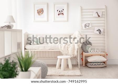 Similar – Image, Stock Photo Cute baby on ladder near pool