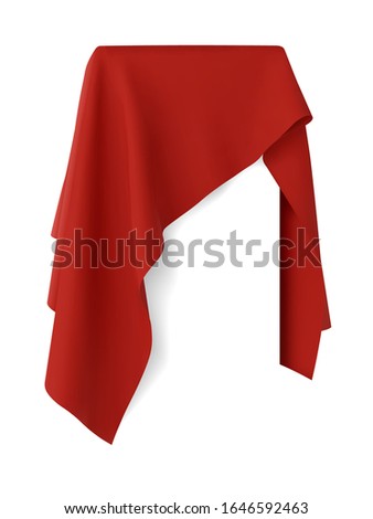Red fabric covering a blank template vector illustration Foto stock © 