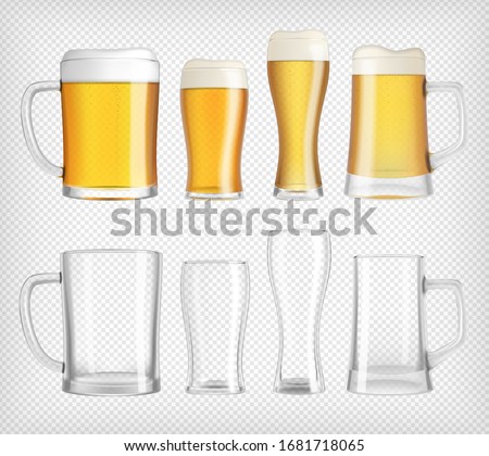 Different beer glasses and mugs