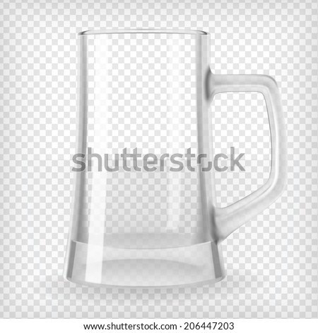Beer mug. Transparent vector illustration.