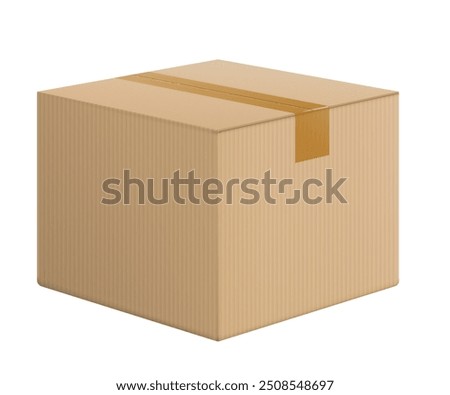 Realistic cardboard box, opened top view