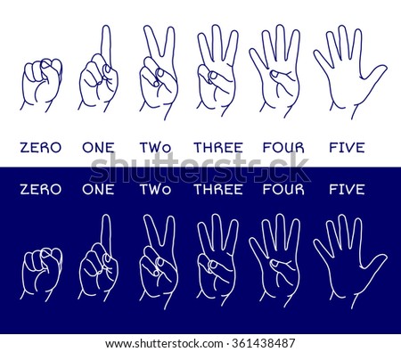 Counting Hands Showing Different Number Of Fingers. Graphic Design ...