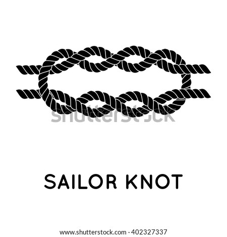 stock vector sailor knot nautical rope infinity sign single flat icon with shadow tying the knot graphic 402327337