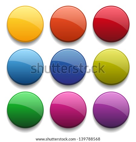 Colorful glossy round buttons