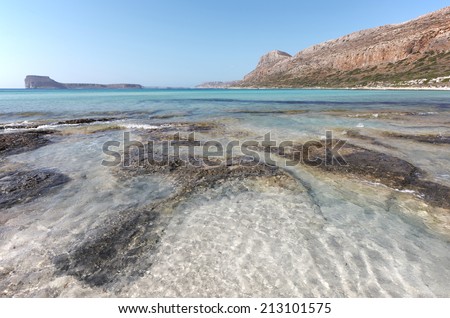 Balos beach in Crete. Mediterranean landscape. Greece. Horizontal
