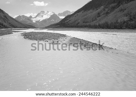 Columbia Icefield landscape in Alberta. Canada. Horizontal