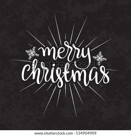 Merry Christmas Vector Text Calligraphic Lettering Design Card Template. - 534904909 : Shutterstock