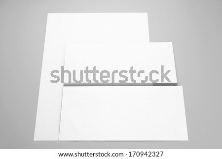 Paper, folded sheet of paper and envelope