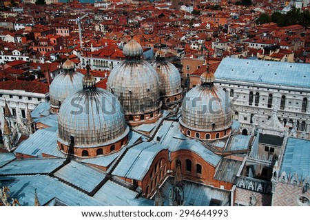 Similar – Foto Bild mit Blick auf die Markuskirche in Venedig vom Campanile de San Marco