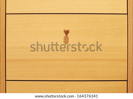 Wooden drawer box with a handle composition