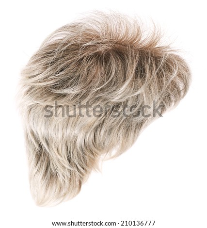 Wavy hair wig isolated over the white background