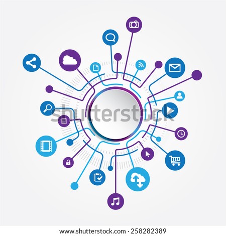 Circle connection Social icons. EPS10 file Included hig resolution jpg file.
