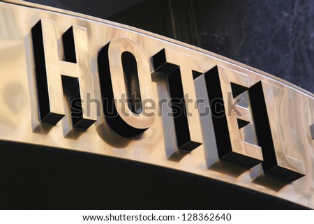 golden sign hotel in the city