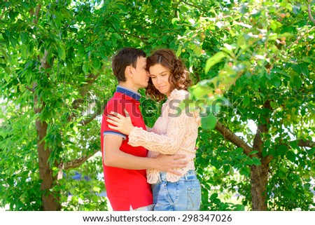 couple in love spending time together on a walk