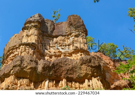 phachor in Mae Wang National Park,Chiang Mai,Thailand,amazing in nature erosion by wind and rain
