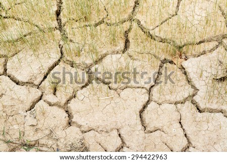 cracked clay ground ,rain did not fall