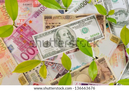 sprouts growing on mix currency