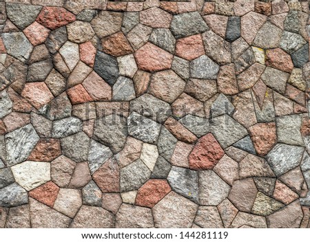 Seamless tileable textures of a cut granite wall made of granite shapes of various colors. Fun fact: Original wall was made between 1910 and 1918 and can be found on the island of Bornholm