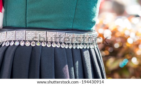 Silver belt from a traditional norwegian clothing called a \