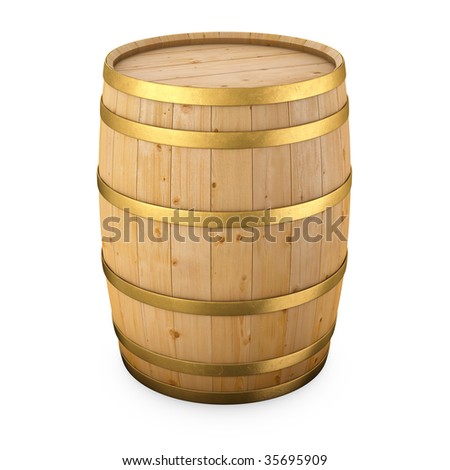 wood barrel isolated on white