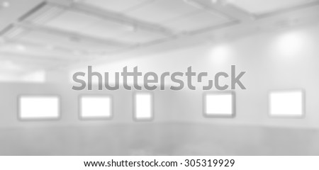 Abstract blurred background :  Picture frame in the art gallery or museum.