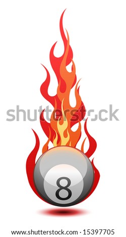 Vector Illustration Of A ?Eight? Billiard Ball In Fire - 15397705 ...