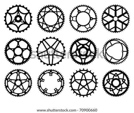 Vector illustration of bicycle chain wheels