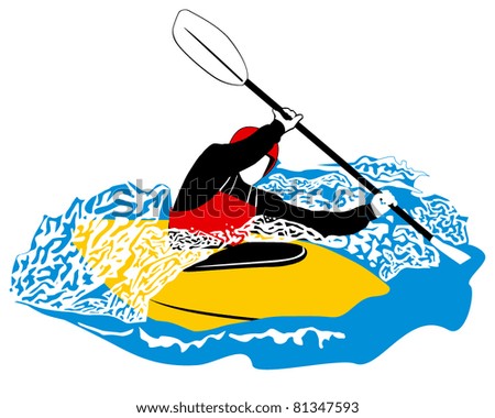 illustration of kayaking