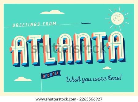 Greetings from Atlanta, Georgia, USA - Wish you were here! - Touristic Postcard.