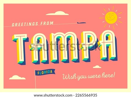 Greetings from Tampa, Florida, USA - Wish you were here! - Touristic Postcard.