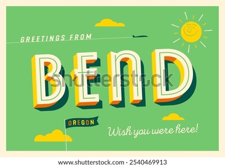 Greetings from Bend, Oregon, USA - Wish you were here! - Touristic Postcard.