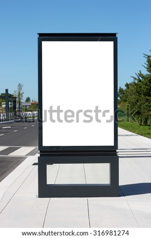 Blank outdoor billboard in France - Mock-up template for designers, with clipping path.
