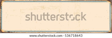 Vintage blank metal sign with room for text or graphics. Vector EPS 10.