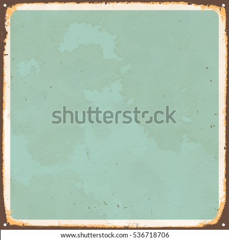 Vintage blank metal sign with room for text or graphics. Vector EPS 10.