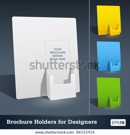 Blank brochure holder template for designers. Vector EPS10.