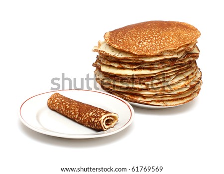 Stack Of Pancakes - Russian Traditional Food Stock Photo 61769569 ...