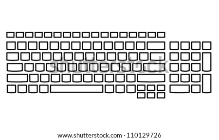 A Plain Unlabelled Island-Style Keyboard - Us Layout. Stock Vector ...