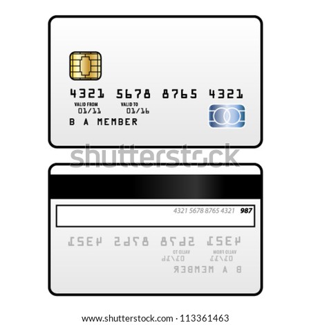 A Generic Credit Card With A Smart Chip And A Hologram. Front And Back ...